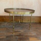 Vintage neoclassical style coffee table in mahogany veneer