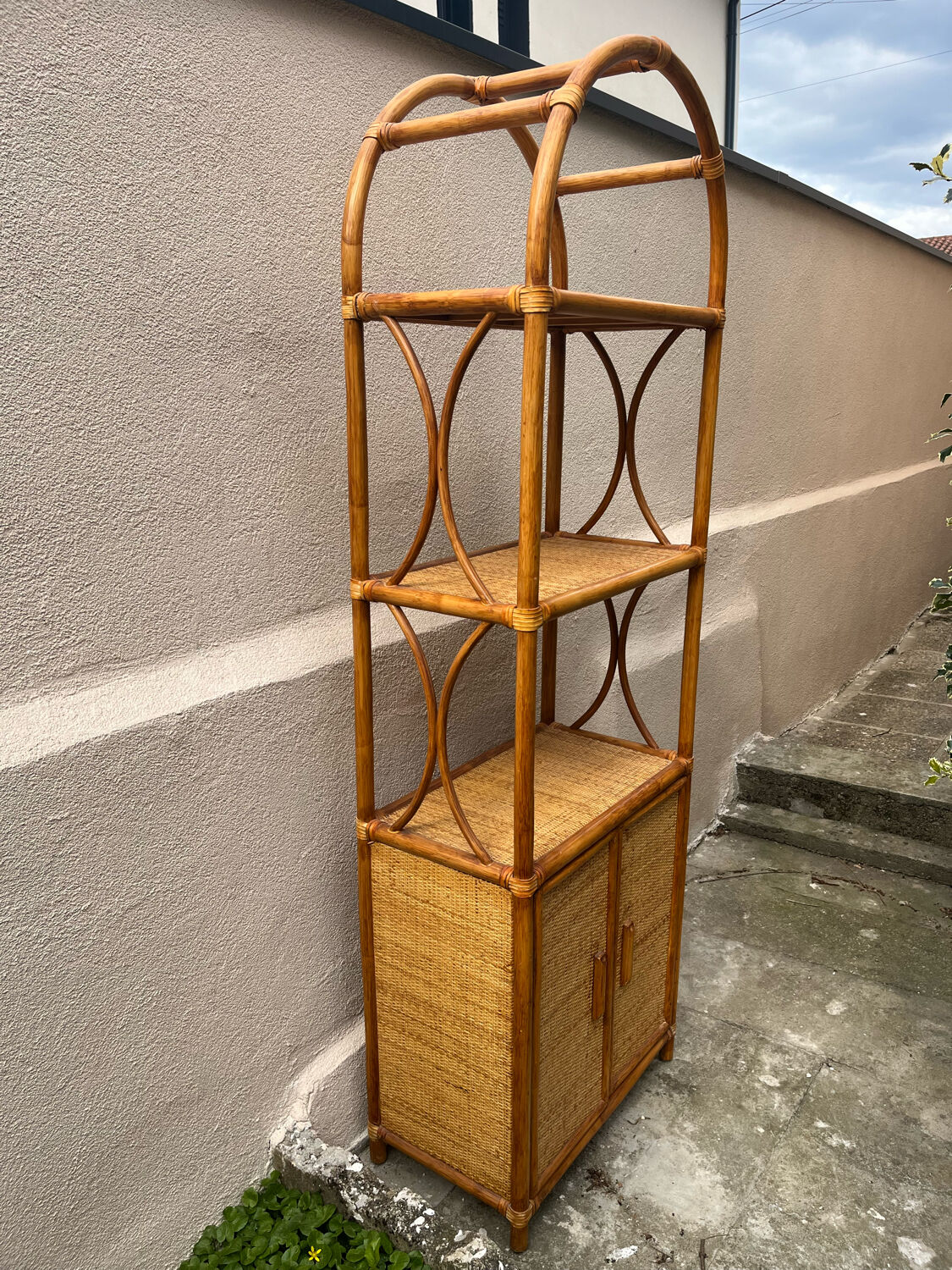 Rattan bookcase