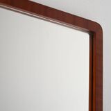 1940s Scandinavian Art Deco Mirror in Lacquered Mahogany