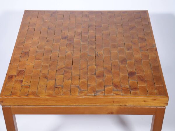 Table basse cocktail années 60 France Marqueterie