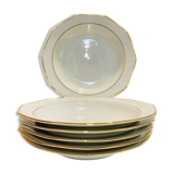 6 assiettes creuses blanche & doré winterling marktleuthen bavaria