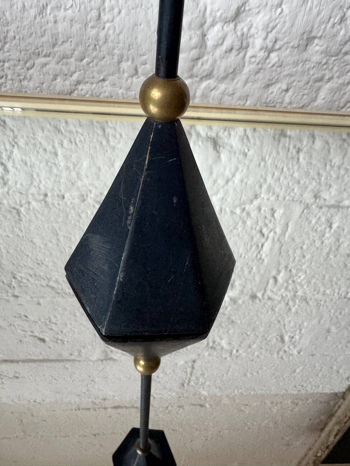 Bronze candle holder, Memphis design, 80s