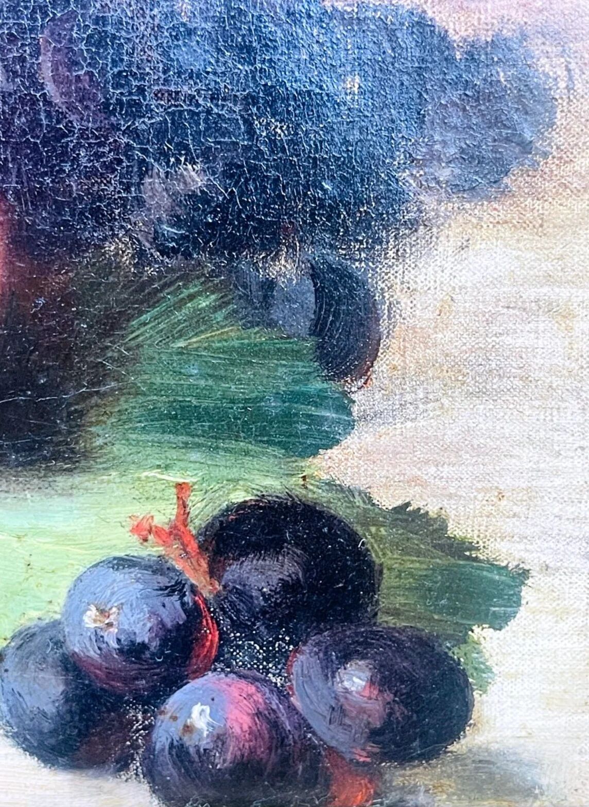 Descamps-Sabouret, still life with fruits, oil on canvas signed