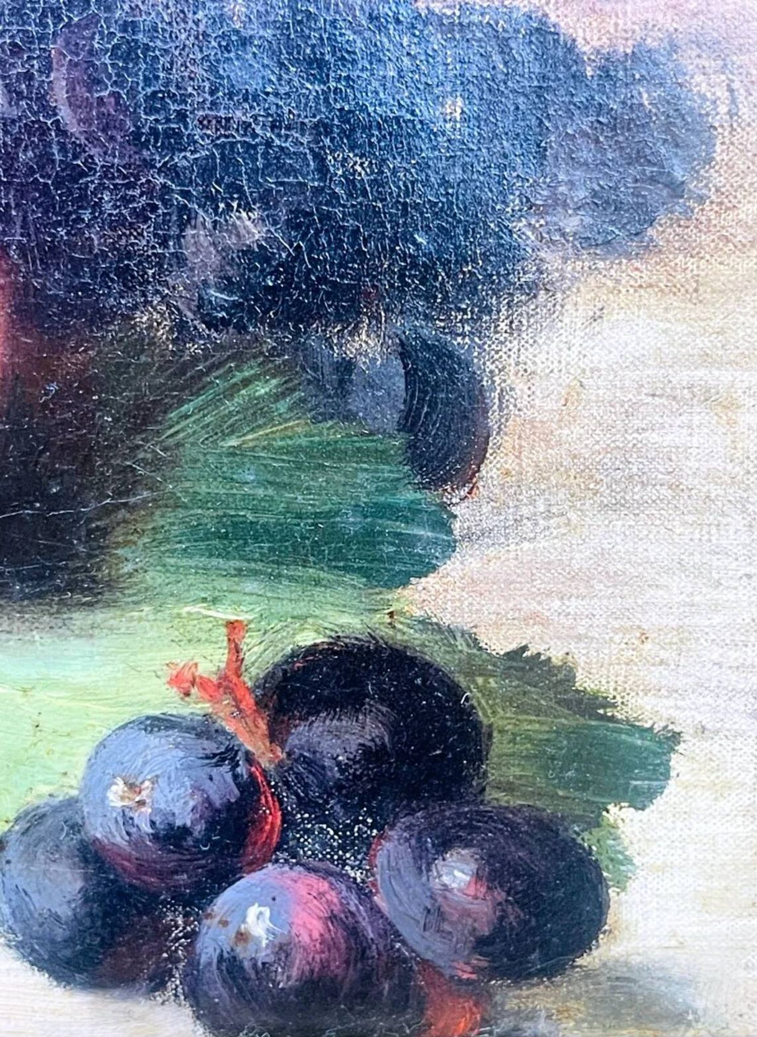 Descamps-Sabouret, still life with fruits, oil on canvas signed