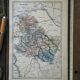 Map of the Yonne, printed in 1889. Authentic Vintage.