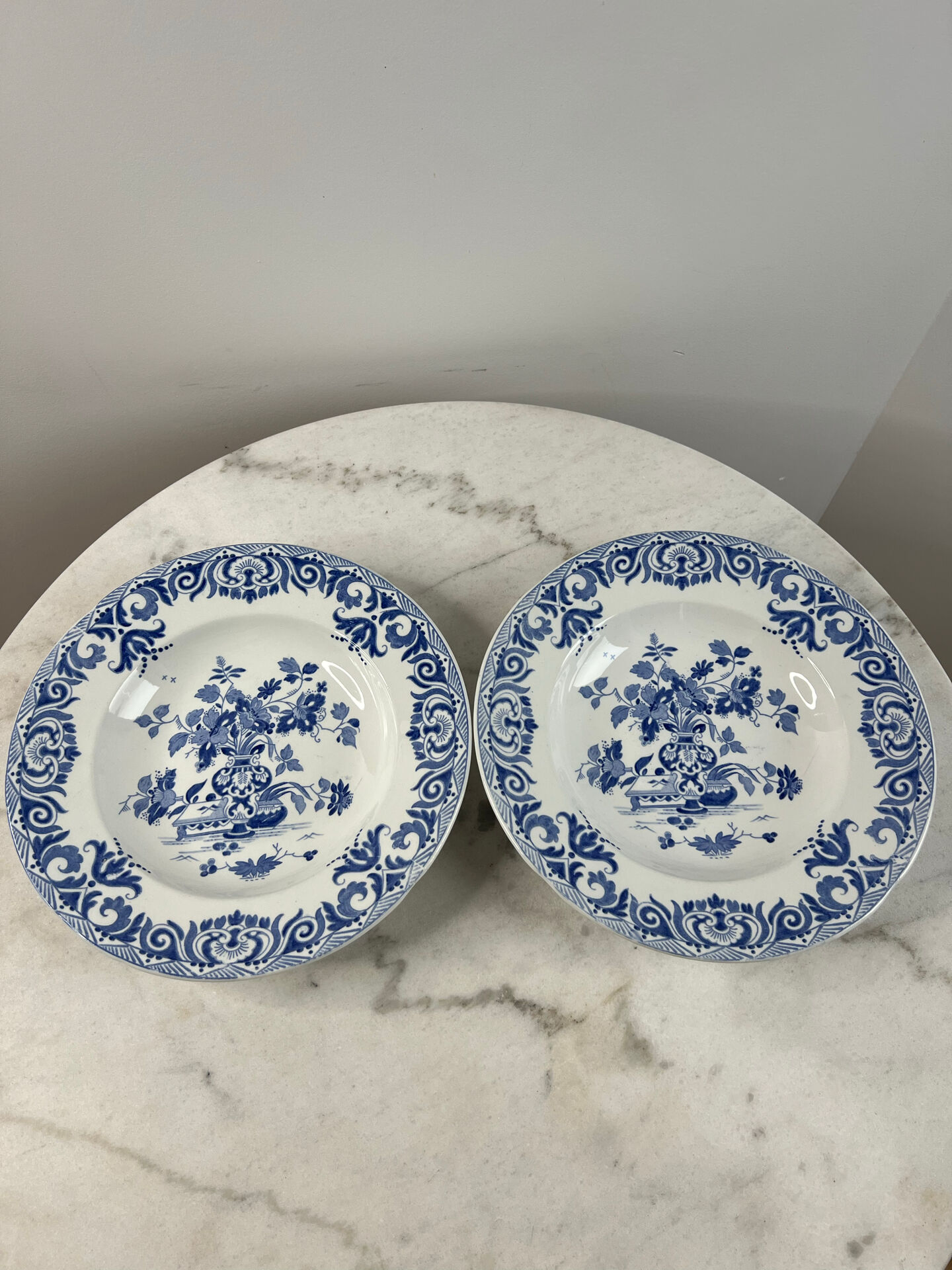 Assiette creuse ancienne Sarreguemines — Collection Shanghai lot de 2