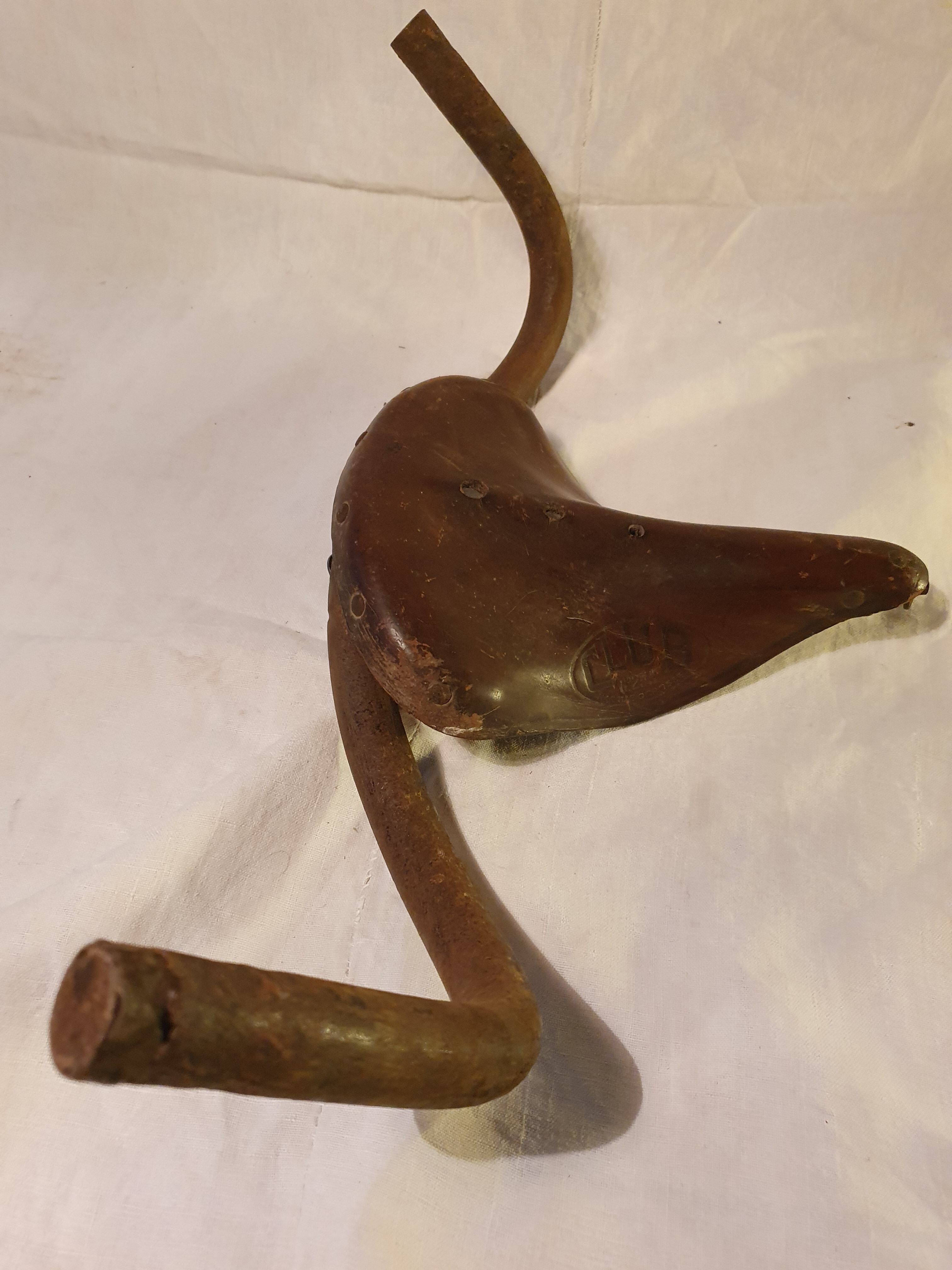 Brutalist bull head sculpture