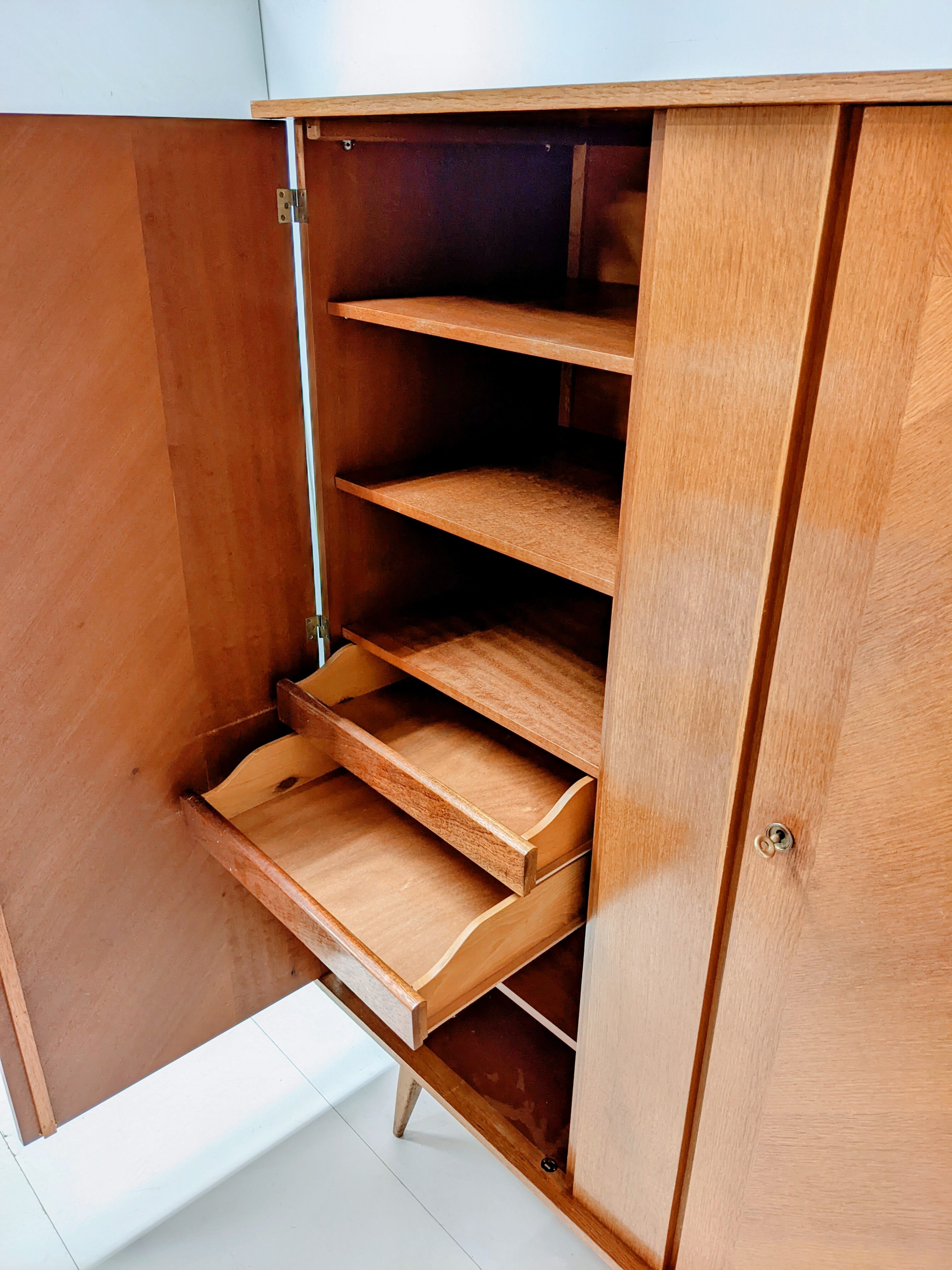 Wardrobe vintage wooden wardrobe compass feet Scandinavian style