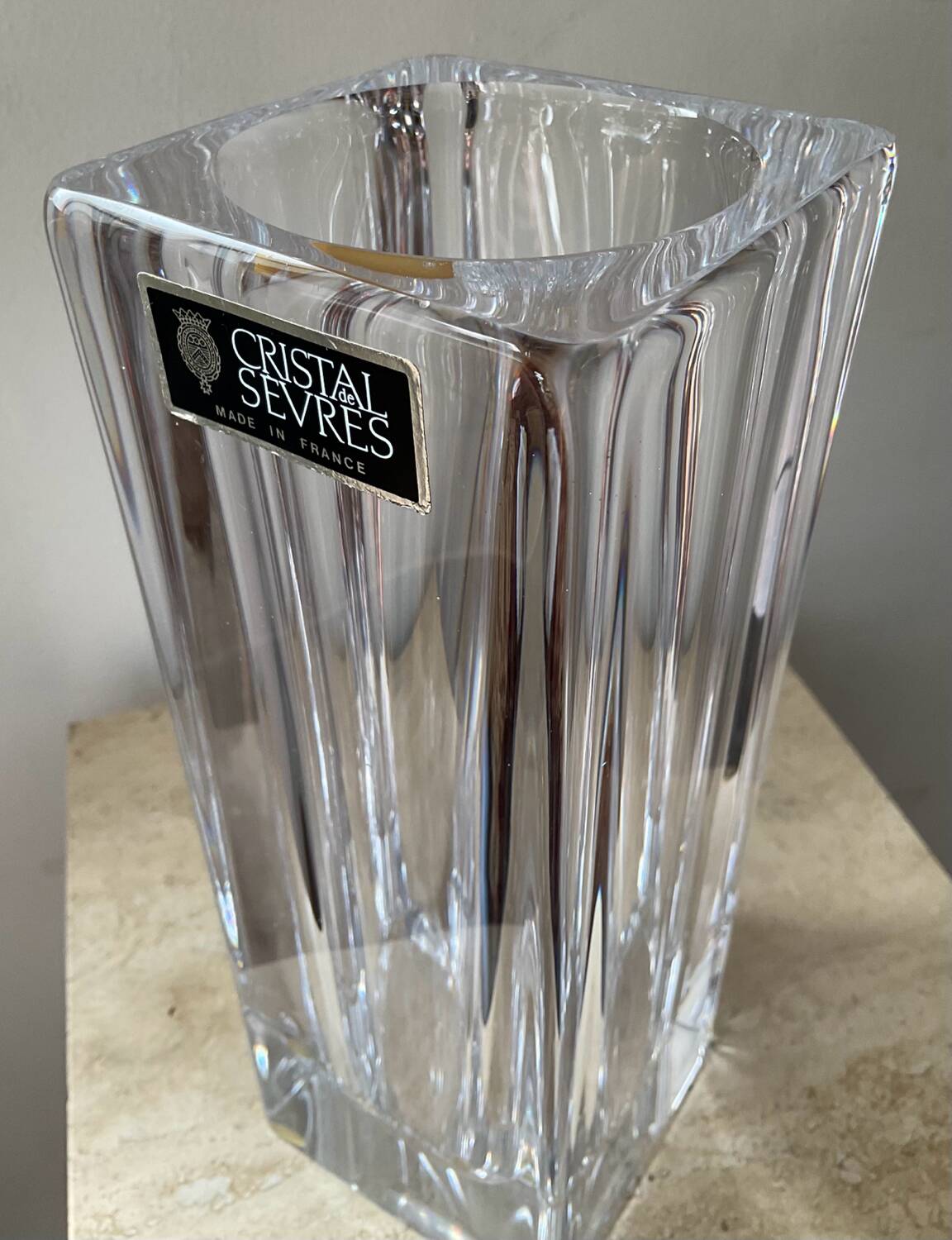 Vintage 70s vase in Sèvres crystal