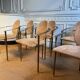 Lot de 6 chaises en métal cuivré et Nubuck de Starck pour Belgo Chrom