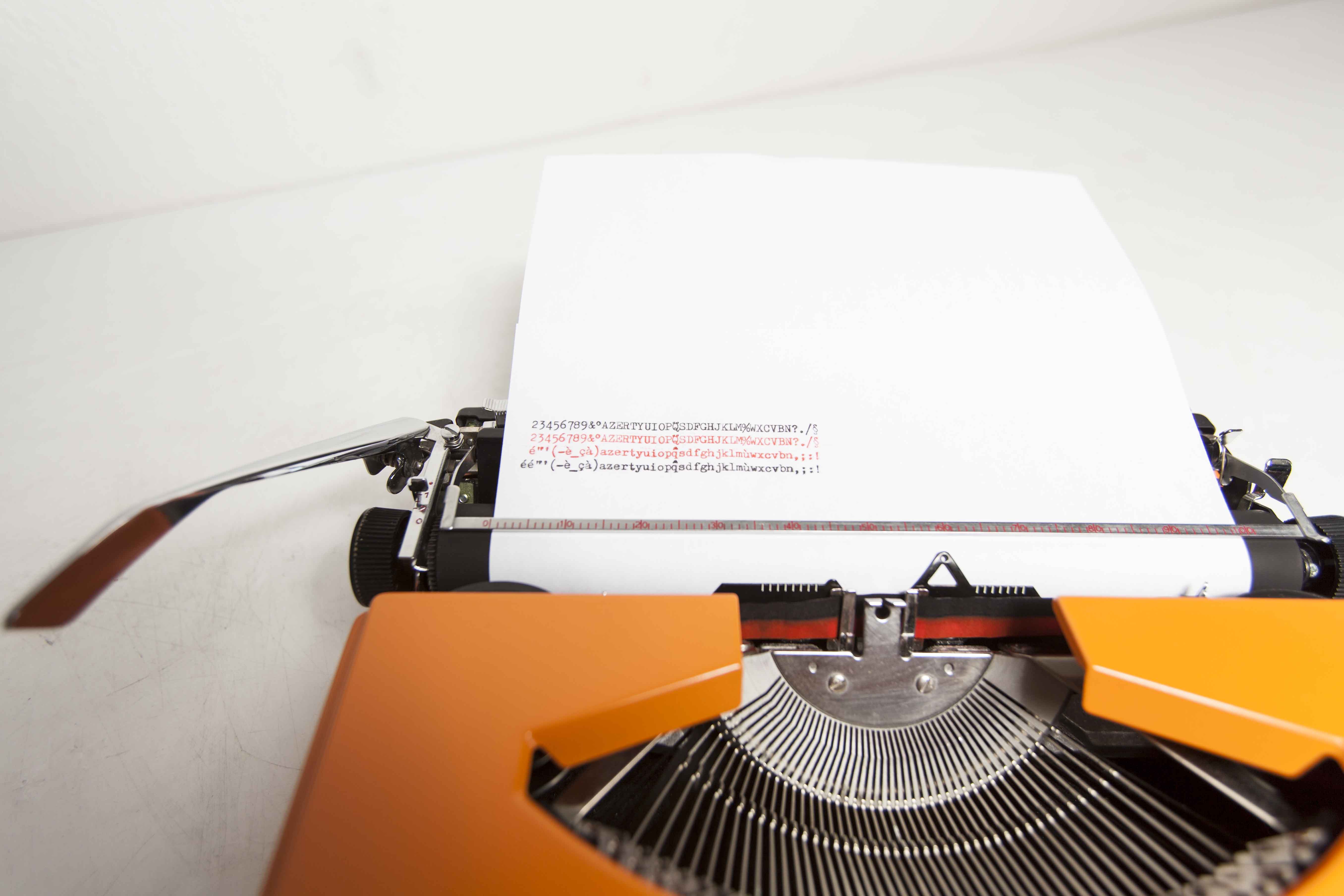 Revised Orange Silver Reed 100 Typewriter and New Ribbon 1977