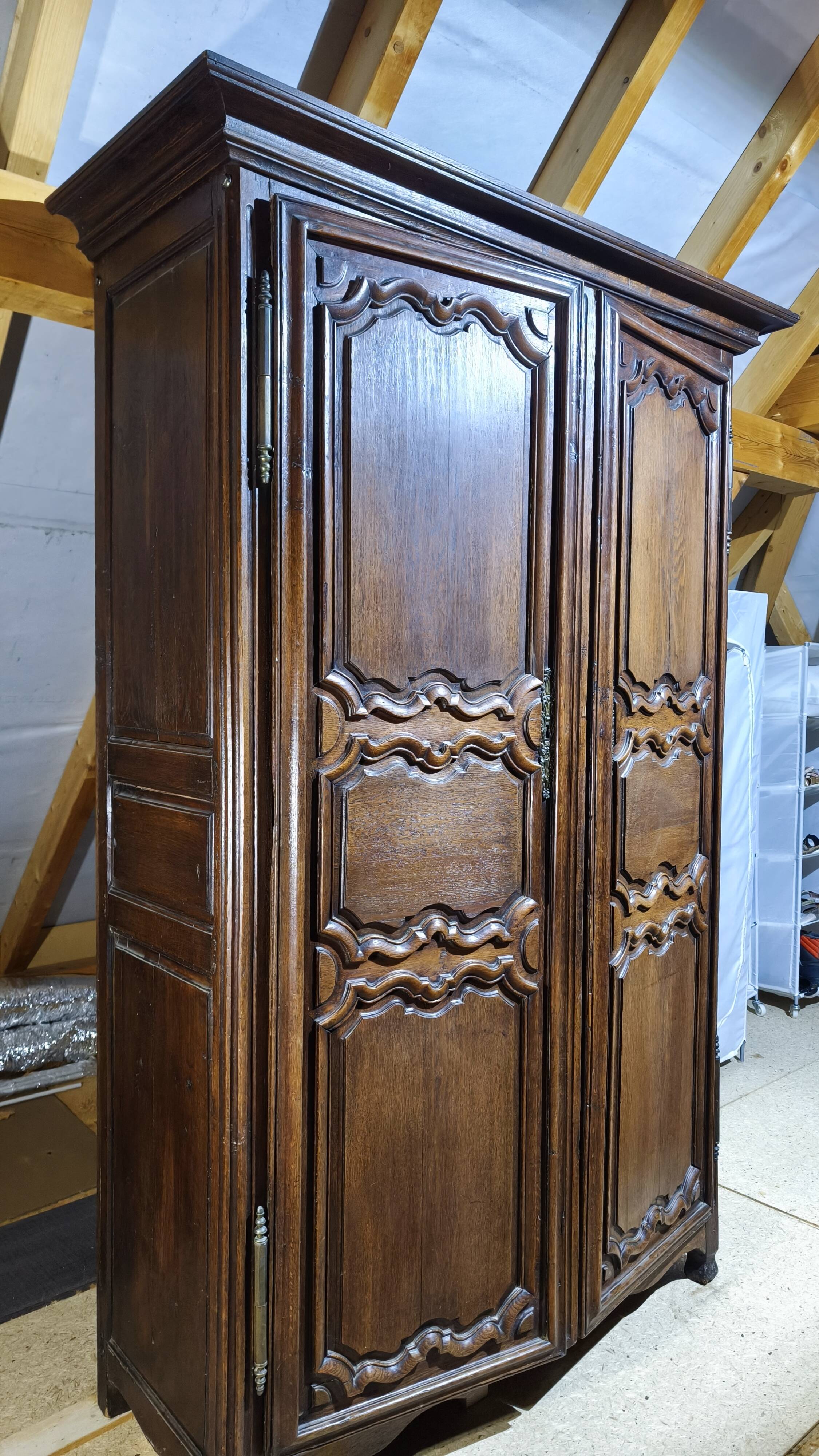 Antique solid oak wardrobe