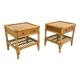 Set of 2 rattan bedside tables, Dux, Sweden, 1960