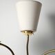 Three-arm teak and brass floor lamp, Scandinavia, 1940s–50s