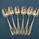 Set of 6 teaspoons in silver metal