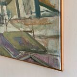 Vintage oil on canvas by S.Ekengren Architectural Landscape at Cadaques