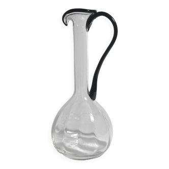 Vase vintage en verre de Murano avec anse des années 1970