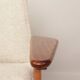 Scandinavian armchair in wood and ecru fabric by Józef Chierowski