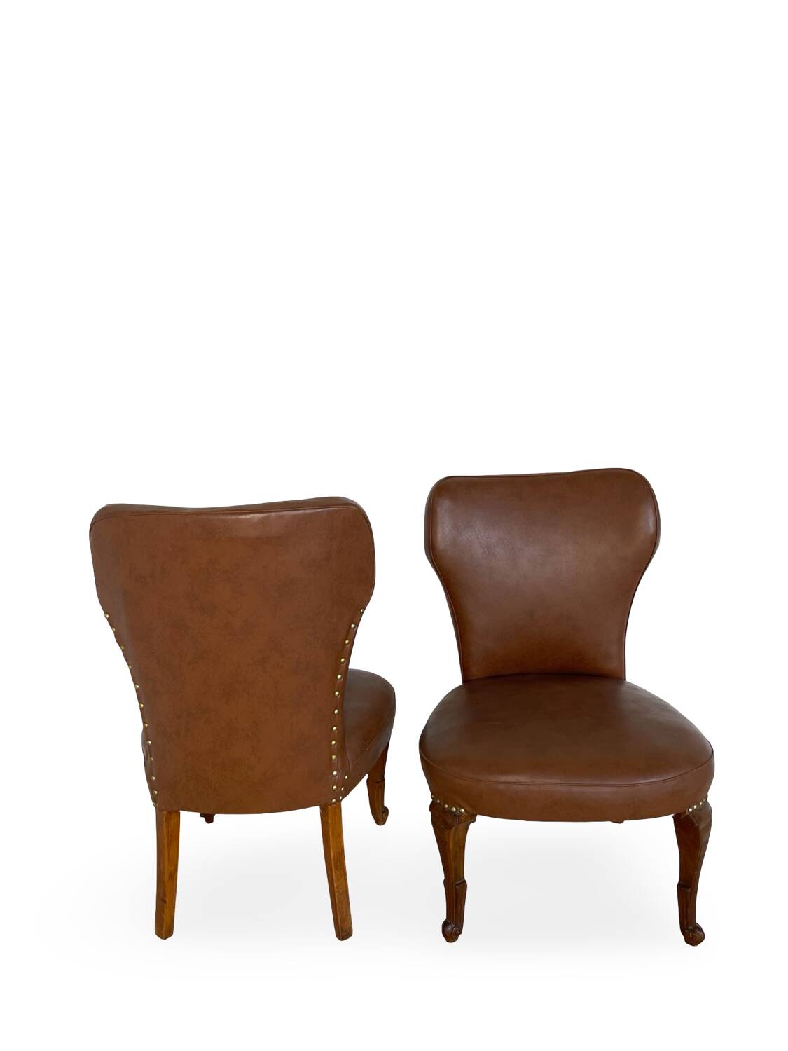 Ensemble de chaises d'appoint et tabouret pour pied, années 1950.