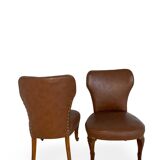 Set of the side chairs and stool for leg, 1950s.