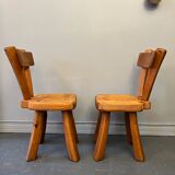 4 antique solid pine chairs