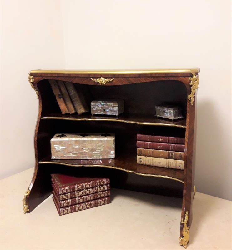 Library shelf, marquetry and gilded bronzes Napoleon III