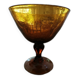 Coupe sur pied en verre bulle de biot