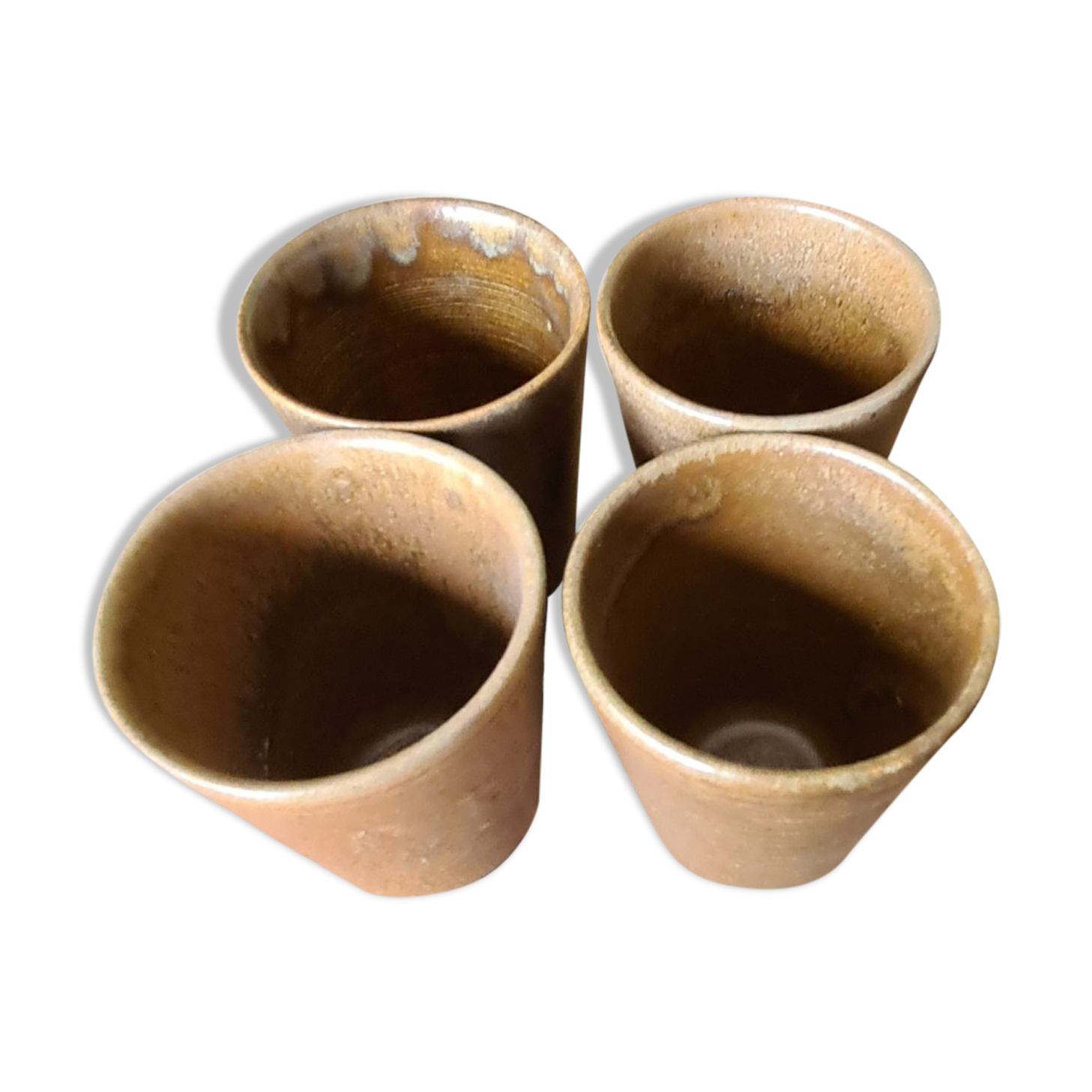 4 sandstone cups