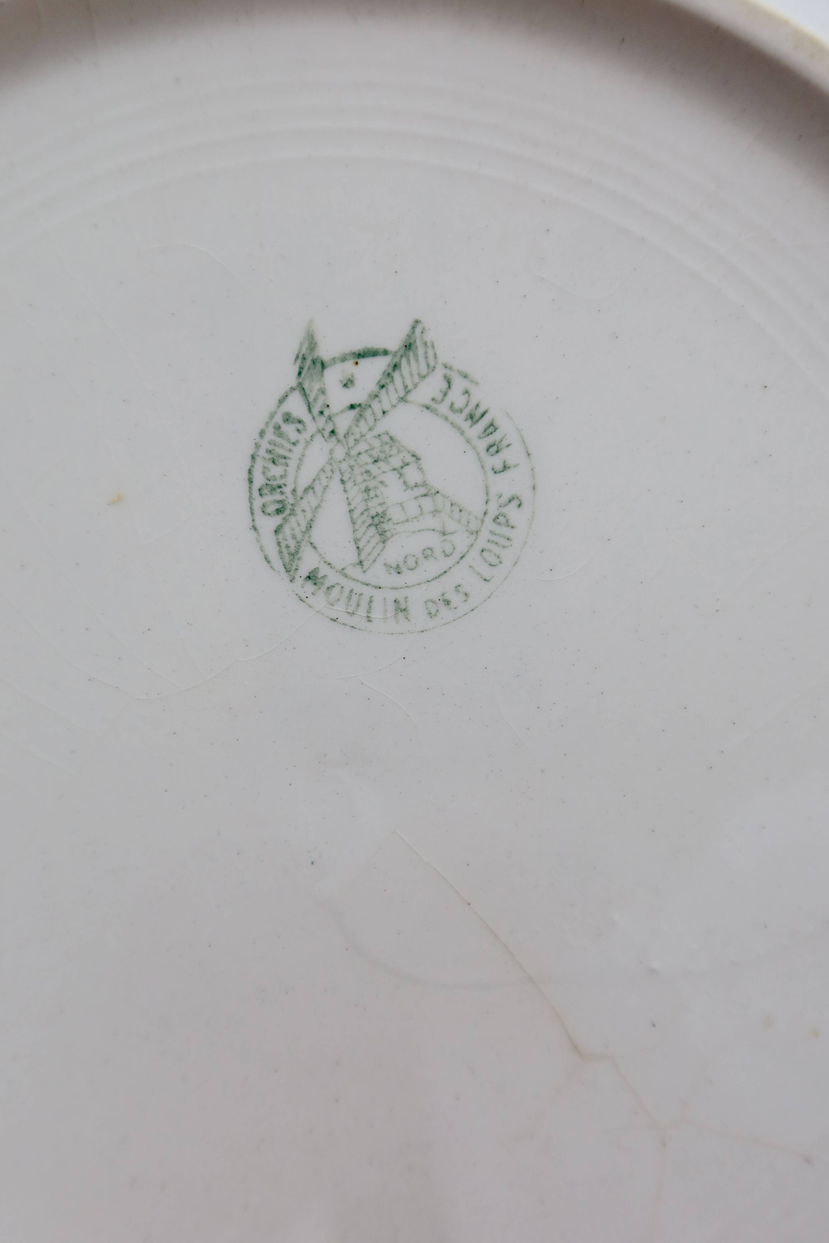 Vintage serving dish Moulin des Loups model Blue Grey Tablecloth