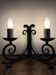 Vintage black wrought iron wall sconce with 2 lights – 1950s/60s