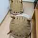 Pair of striped ivory toad armchairs