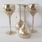 Lot of 4 vintage copper and silver glasses from the 70s