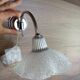 Vintage silver metal wall light and perpex corolla