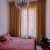 Pink and transparent murano chandelier