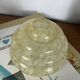 Pale yellow Art Deco speckled glass globe Clichy