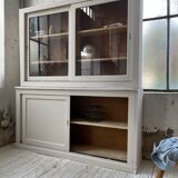 Library showcase ivory white sliding doors