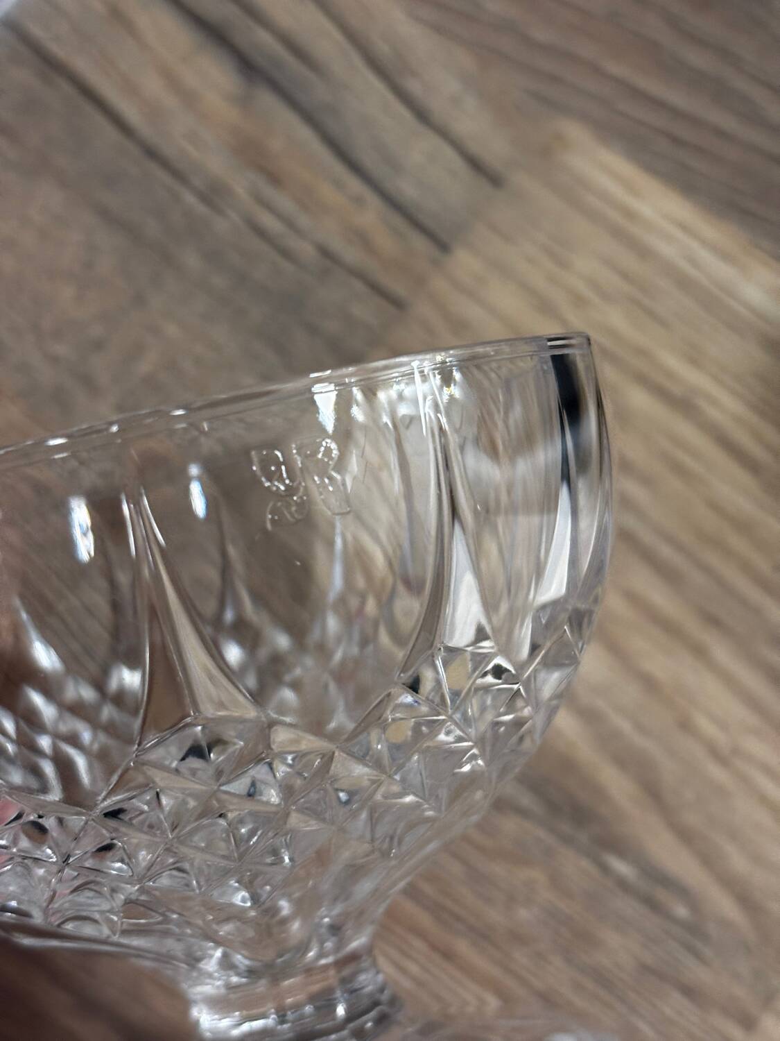 Vintage ice cream coupe finely engraved crystal from Arques.