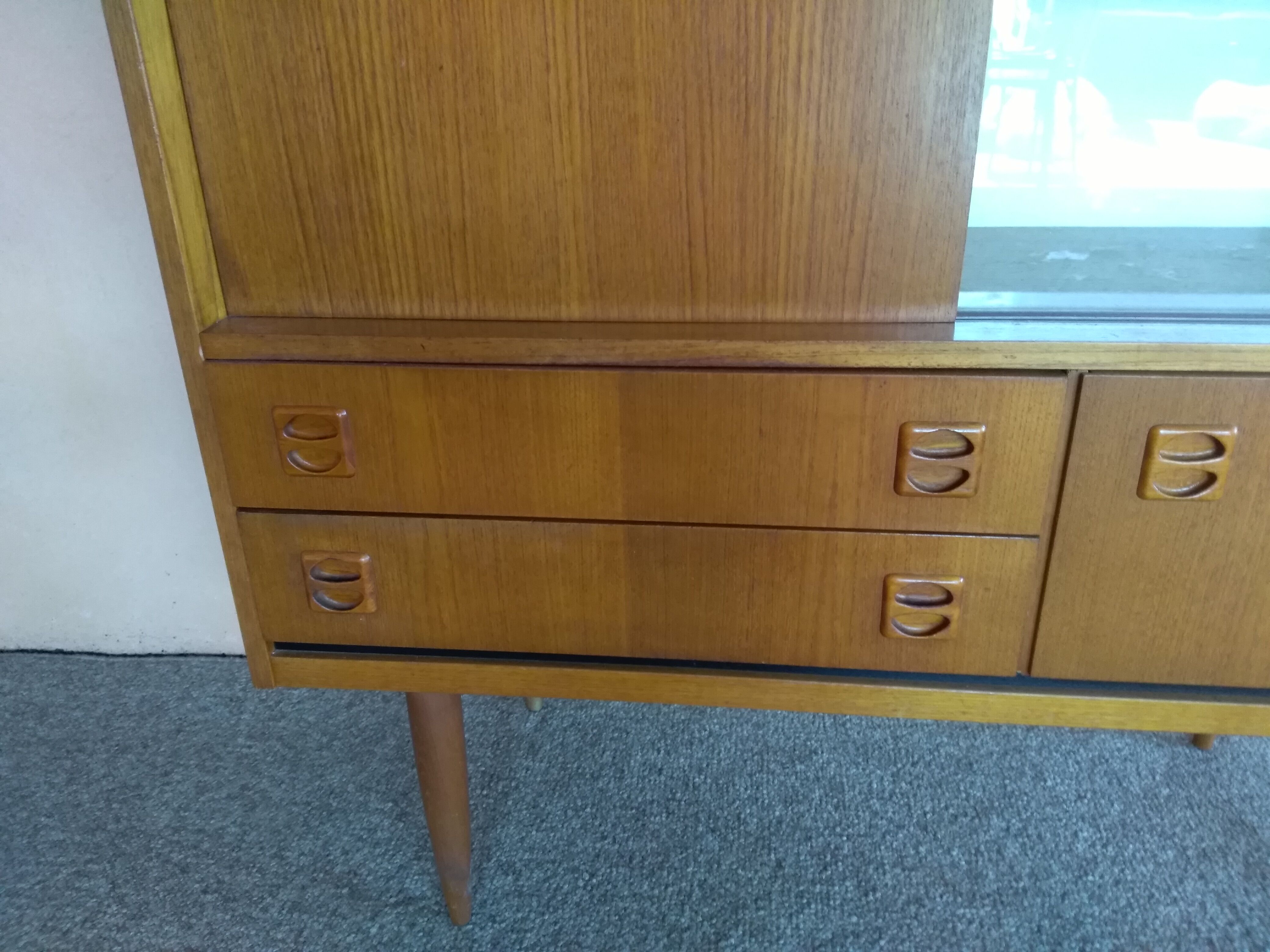 Scandinavian teak showcase storage cabinet 1960