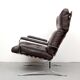 Fauteuil en cuir marron 1970