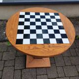Table D'échecs Ronde - Bois - Faïence - carrelage