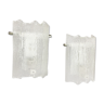 Set of 2 vintage ice glass metal wall lights by Kaiser Leuchten, Germany 1960s