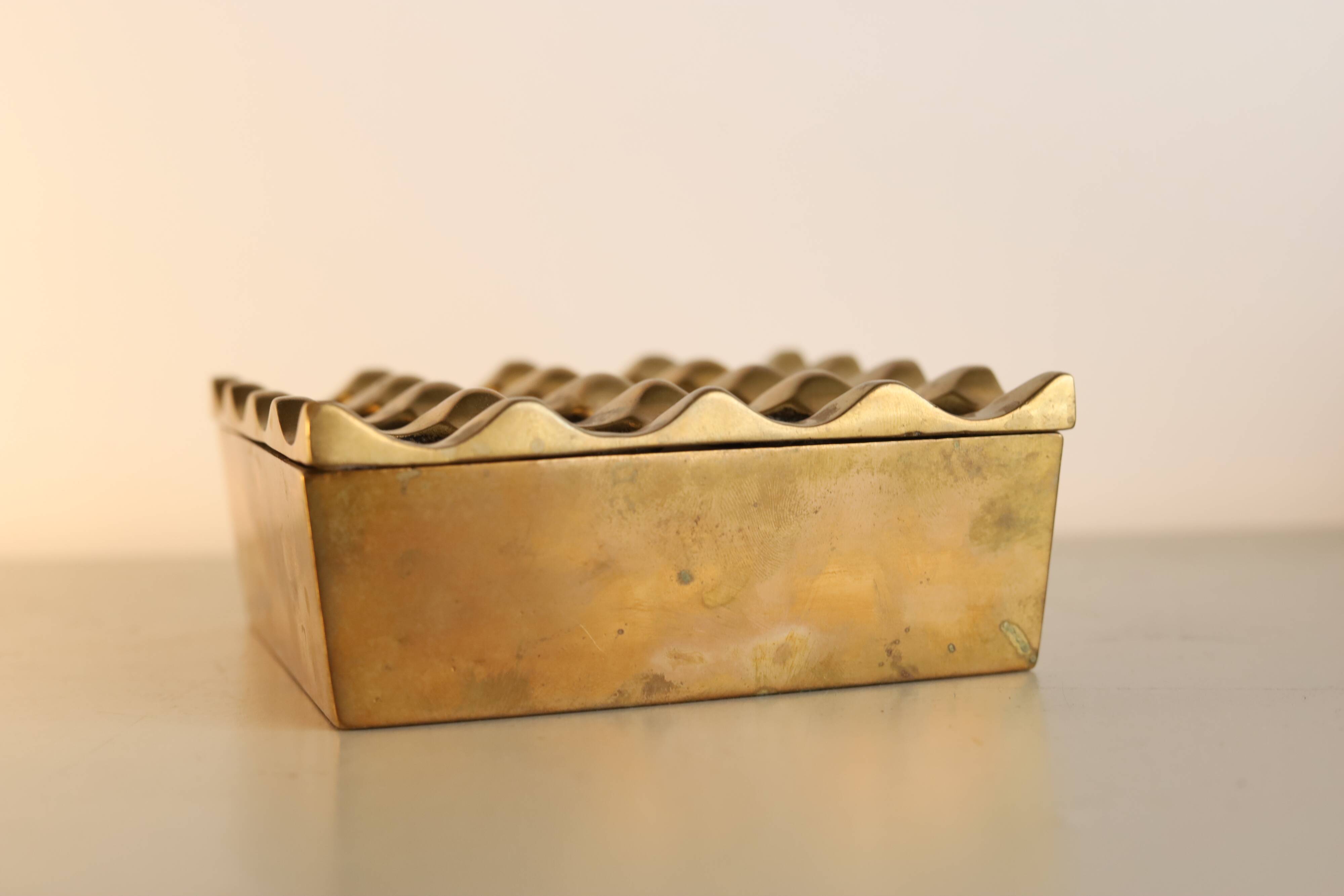 Vintage solid brass ashtray by Holger BACKSTROM and Bo LJUNGBEG