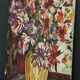 Oil on cardboard by J.-P. Ducos still life 1960 bouquet of flowers