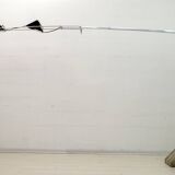 Mid-Century Modern Italian Steel and Travertine Floor Lamp, 1970s