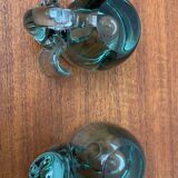 Vintage handmade African glass animal candle holders from Ngwenya Glass, set of 2.