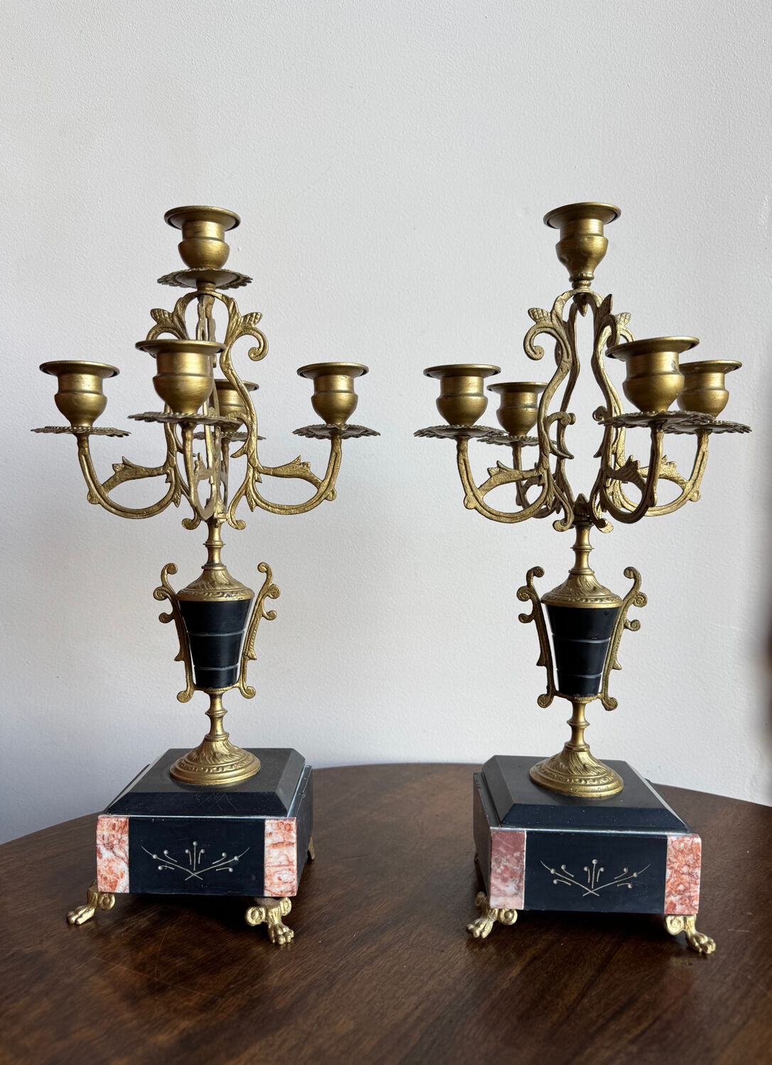 Pair of 5-light candelabra in Empire style