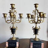 Pair of 5-light candelabra in Empire style