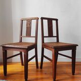 Art Deco chairs in new caned oak