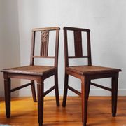Art Deco chairs in new caned oak