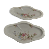 Pair of porcelain raviers floral decoration